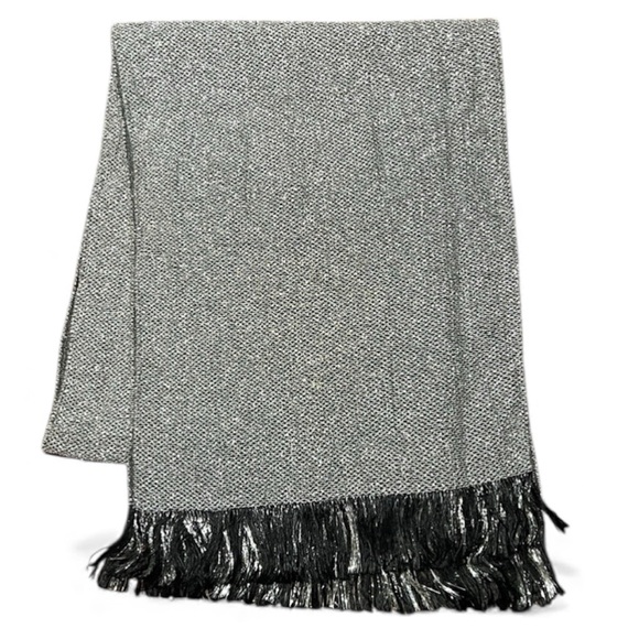 Richard Allan London Scarf Metallic Silver Black Grey Large - Picture 1 of 8